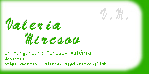 valeria mircsov business card